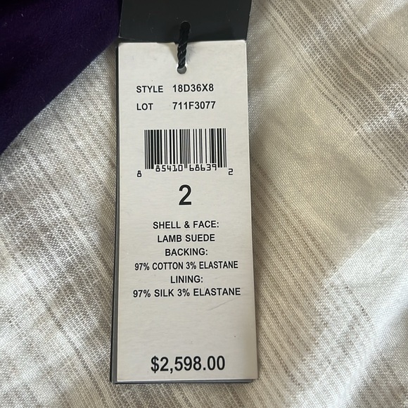 Ralph Lauren Black Label deep purple suede dress. Size 2. NWT. - Picture 9 of 9